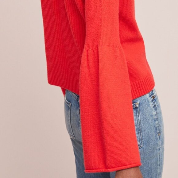 Anthropologie Moth Bell-Sleeved Red Cardigan - Picture 4 of 11